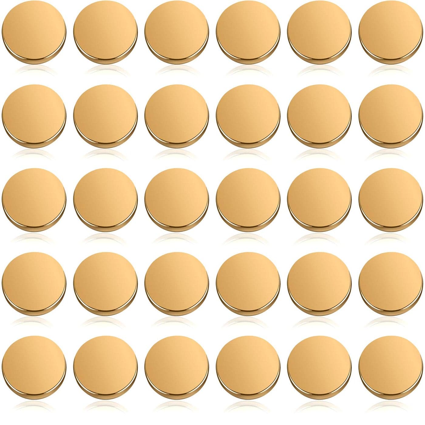 Chuangdi 30 Pieces Metal Flat Button Alloy Shank Round Shaped Sewing Button for Women Suit Woolen Coat Shirt Trousers Sewing Crafts25 mmGold