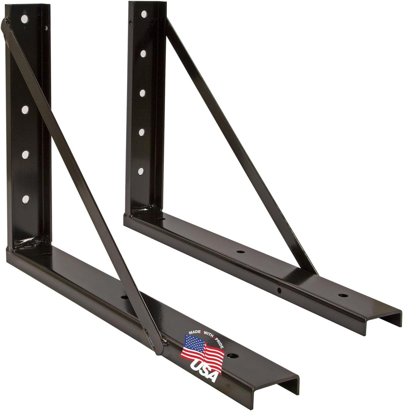 BUYERS PRODUCTS COMPANY 1701011 Welded Black Structural Steel Mounting Brackets, 18 x 24 Inch, Set of 2