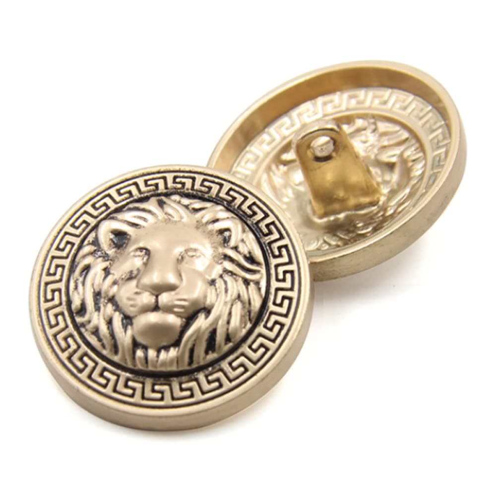 KENDANY 10 Pieces Vintage Antique Metal Blazer Button Set 3D Lion Head for Blazer Suits Sport Coat 20mm079in Gold