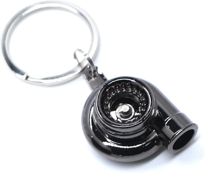 aakichi BLACK 1PC Turbo Design Metal Keychain Key Ring Metal Key chain Pendant Ring Car Styling|fast furious keychain|turbo lighter keiIychain| steering wheel keyichain|car gear keyichain