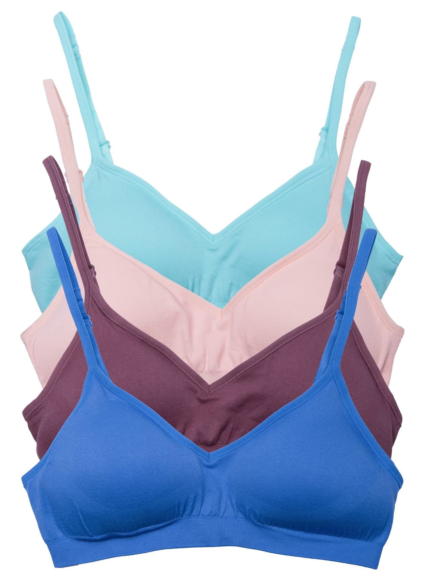 Kalon Womens 4 Pack Demi Padded Bralette Wireless Comfortable Bra XLarge Light Vintage