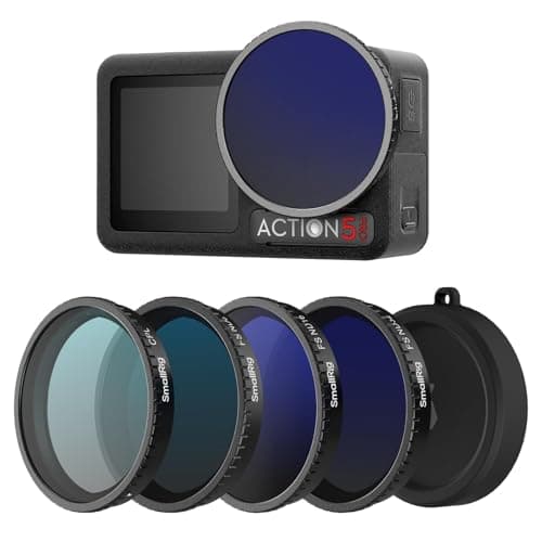 SmallRig ND Filter Kit for DJI Osmo Action 5 Pro/Action 4, 5 Pack CPL FS ND8 ND16 ND32 Snap-On Polarizing Neutral Density Filters & Lens Silicone Cover, HD Optical Glass/Multi-Coated Filters 5411