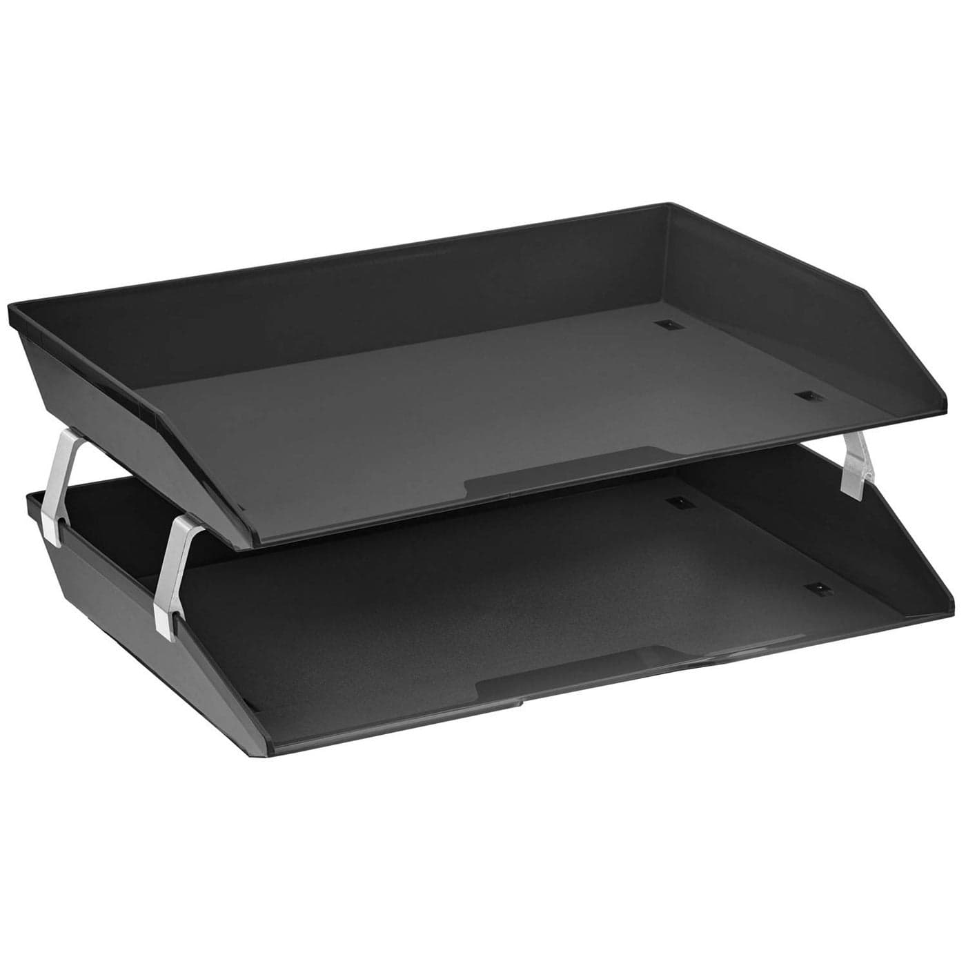 Acrimet Facility 2 Tier Letter Tray Side Load Letter SizeA4 Desktop File Organizer Plastic Black Color