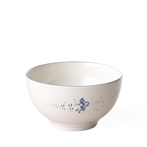Villeroy & Boch Vieux Luxembourg Rice Bowl, 20 oz, Premium Porcelain, White/Blue