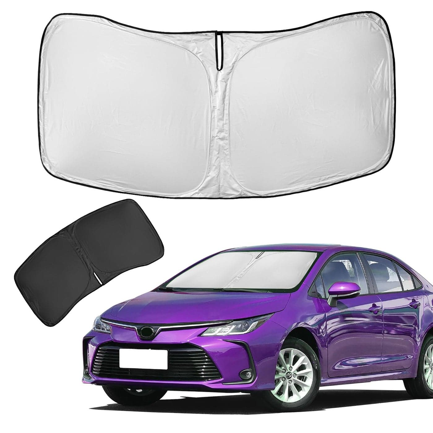 for Toyota Corolla Sun Shade Sunshade Windshield Cover 4 Layers Front Window Shade for Corolla 20202024 2025 Custom Fit Sun Visor 240T Retractable Shade Blocks UV Rays Car Accessories