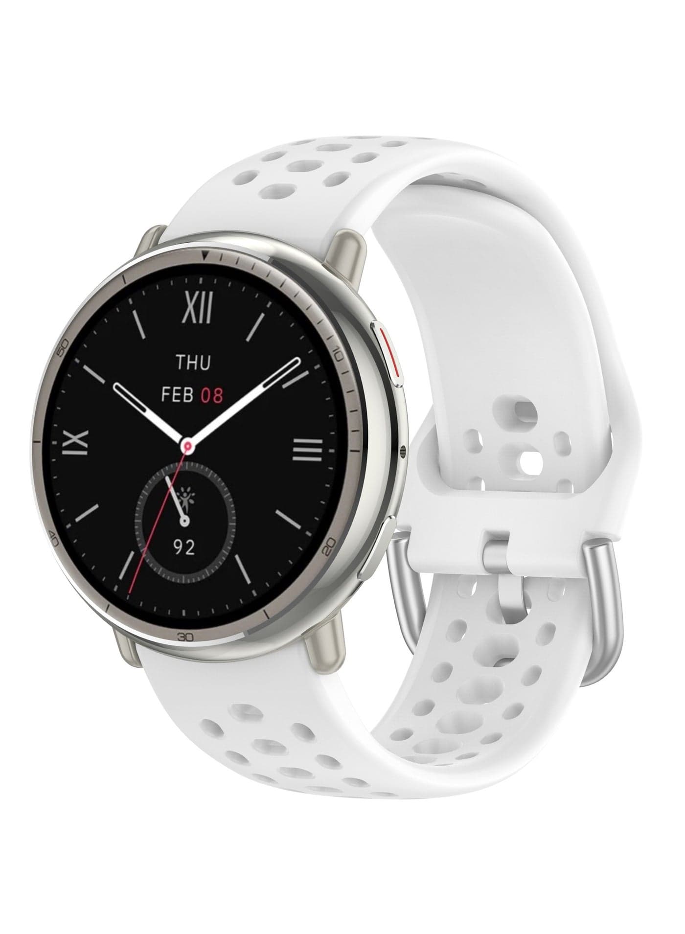 Strap for Amazfit Active 2 TPU Soft Silicone Anti-Slip 20mm Adjustable Replacement Strap Compatible with Amazfit Active 2 Smartwatch (White)