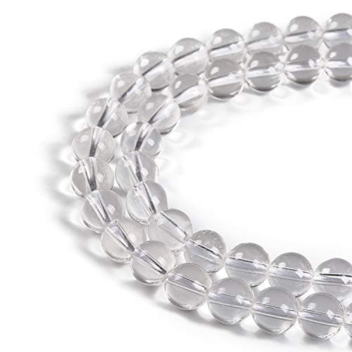Nancybeads 60pcs 6mm Natural Clear Quartz Crystals Gemstone Round Spacer Loose Stone Beads for Jewelry Making 15.5" 1 Strand (Clear Quartz Crystals, 6mm 60Beads)