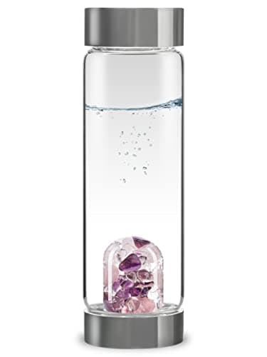 VitaJuwel ViA WELLNESS - Crystal Water Bottle with Amethyst, Rose Quartz & Clear Quartz - Balance, Relaxation & Clarity