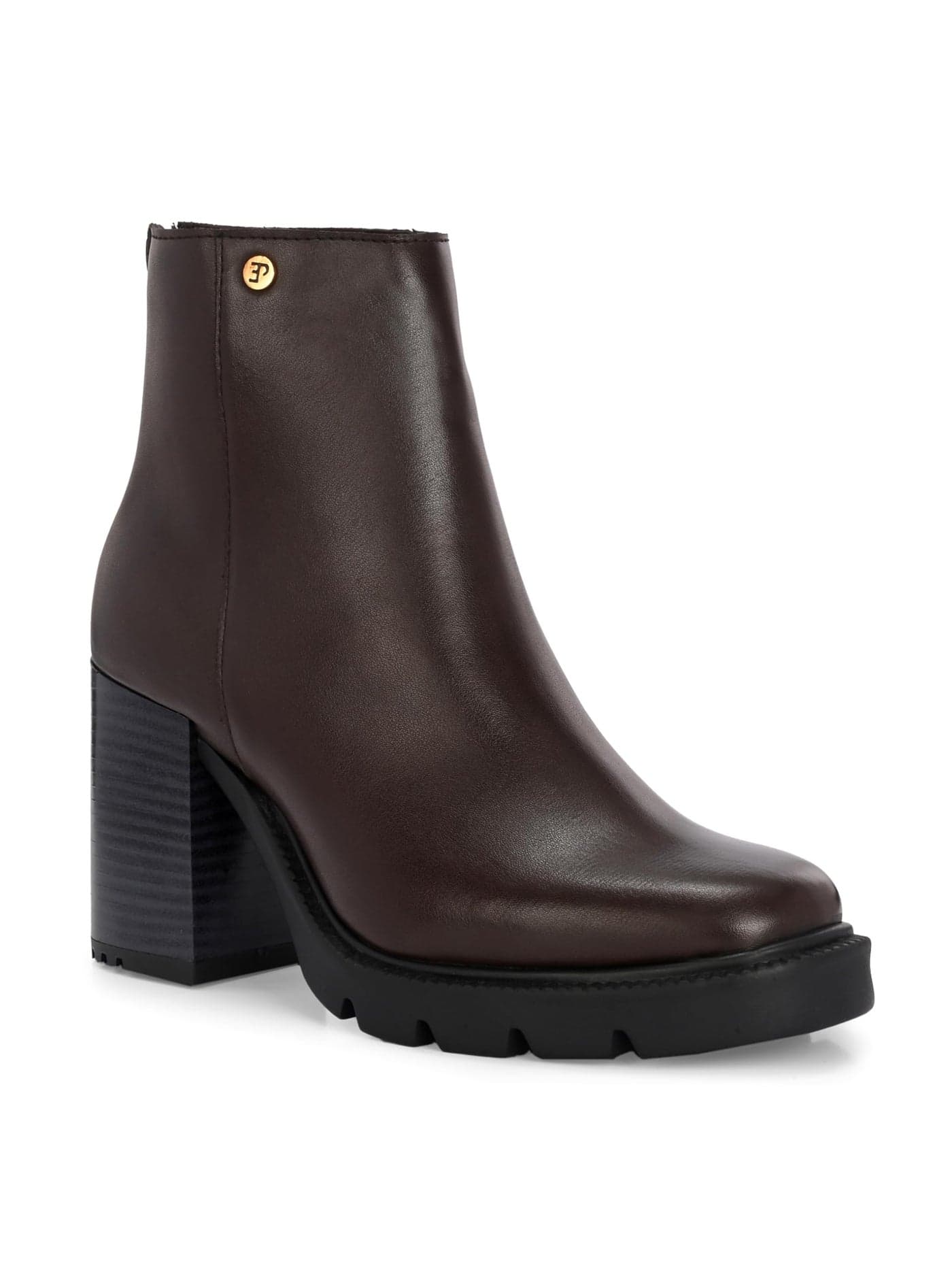 EL PASO Women Brown Faux Leather Casual Chelsea Boots-4