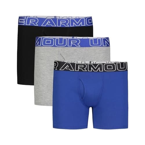 UA PERFORMANCE COTTON- SOLID 4, 3-Pack Performance Cotton-Royal, YM