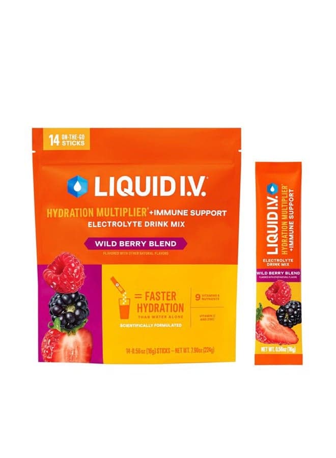 ® Hydration Multiplier +Immune Support - Wild Berry Blend | Electrolyte Powder Drink Mix | 1 Pack (14 Servings)