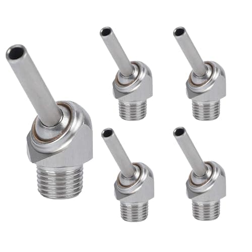 DCYCBTH Inclined HighPressure Cooling Nozzle 5PC Installation Thread 14 PT 103050mm 304 Material Suitable for CNC Machine Tools Lathe Water Spray Jet CoolingHTAP1430