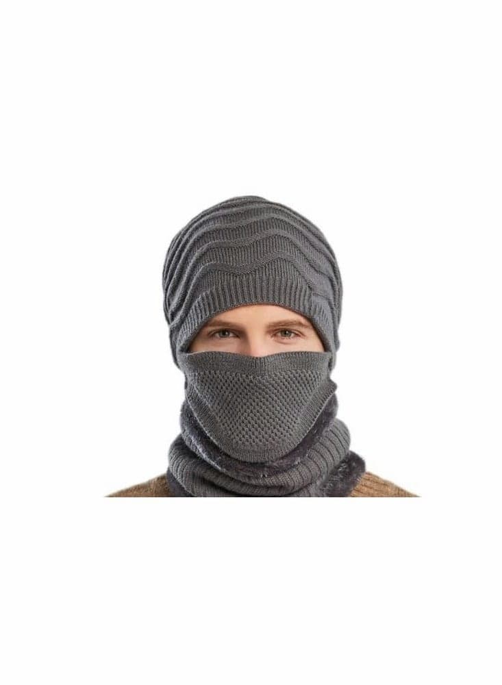 Winter Knitted Hats Scarf Set(Grey)