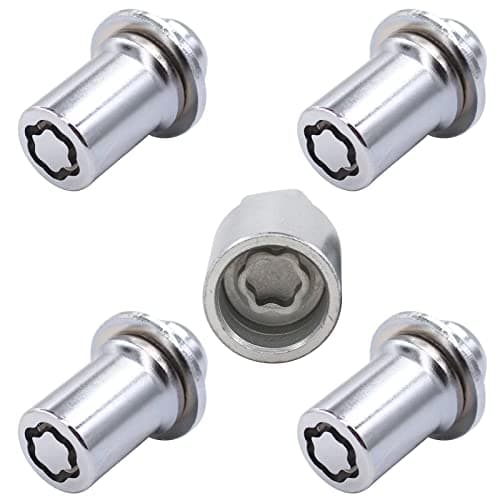MOTOKU Set of 5 Stainless Steel M12 x 1.5 Anti Theft 1.73" Height Longer Ones Wheel Lock Lug Nut with Key for Toyota Corolla Tundra Tacoma Highlander Fj Cruiser 4Runner for Lexus GS300 GS430 GX460