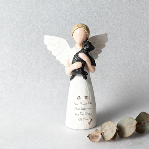 O-FarFarm Dog Memorial Sympathy Gift for Loss of Pet, Comforting Bereavement Memorial for Grieving Dog Owners, Hand-Painted Figure,Resin Angel Statues,Garden or Home Memorial Display