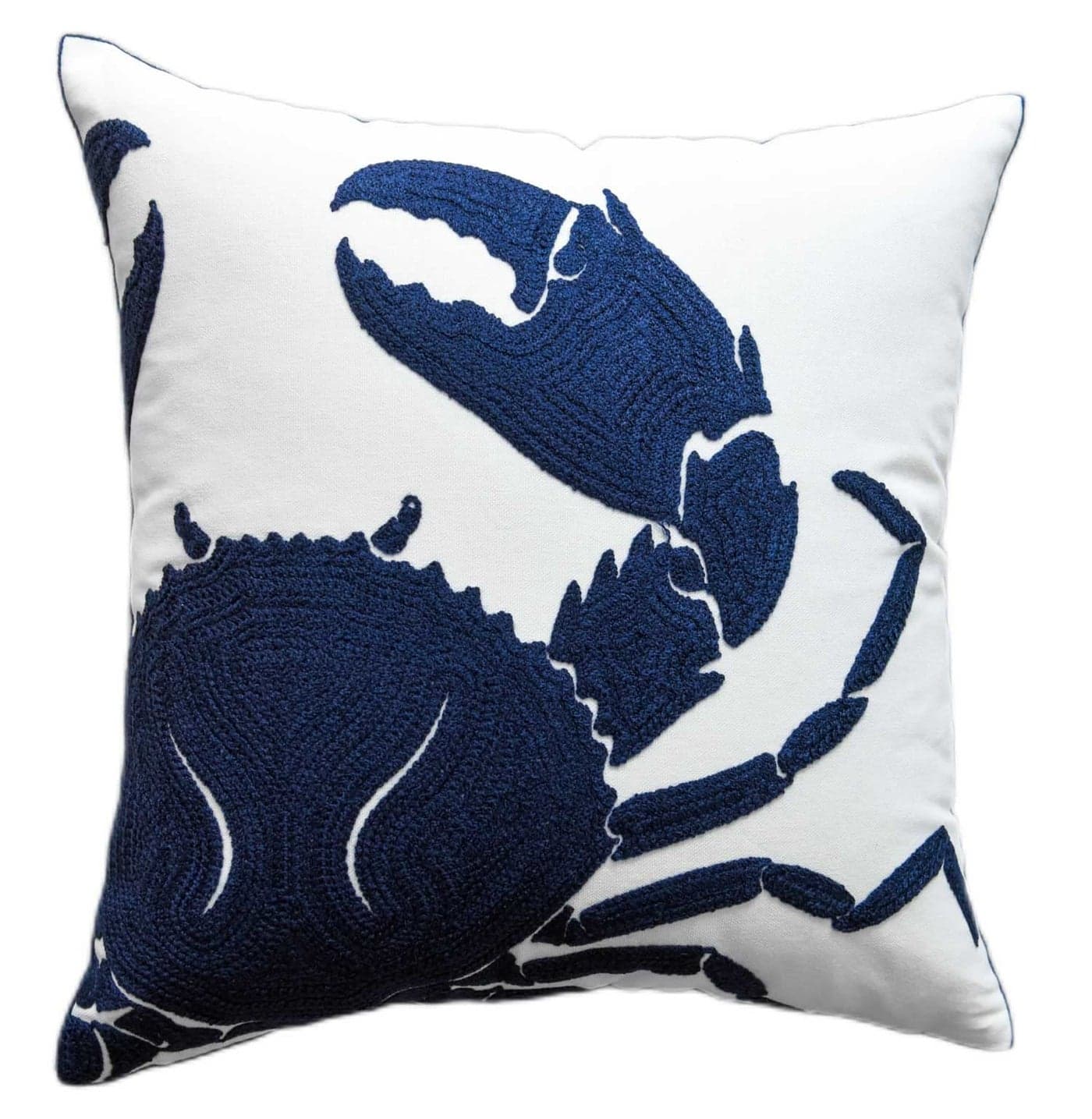 DECOPOW Embroidered Crab Throw Pillow CoverSquare 18 Inches Decorative Crab Canvas Pillow Cover for Nautical Style Deco by NavyCrabNew