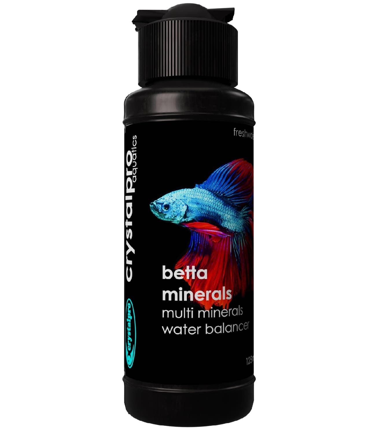 Crystalpro Betta Minerals for Betta Fish Health - Reduces Stress - Boosts Protective Coat - Betta Aquarium Mineralizer 4.2 Oz Treats 500 Gallons