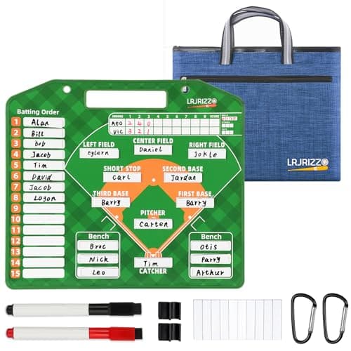 Magnetic Baseball Lineup BoardBaseballs Lineup Cards Baseball Lineup Board for Dugout Baseballs Clipboard for Coaches Softball Coach Must Haves Marker Boards Baseball Coaching AccessoriesGreen