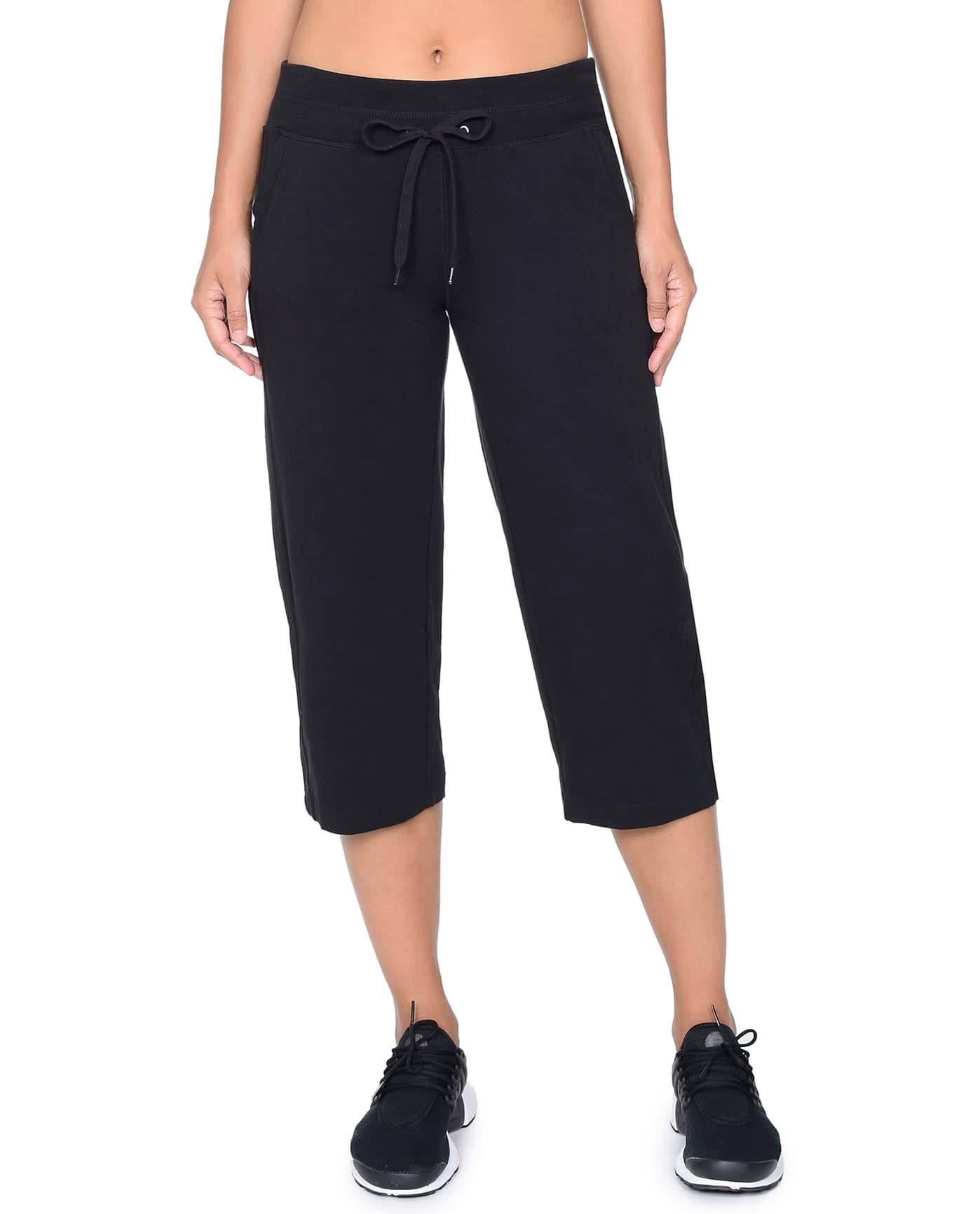 Danskin Womens Plus SizeDrawcord Crop Pant Drawcord Black 3X