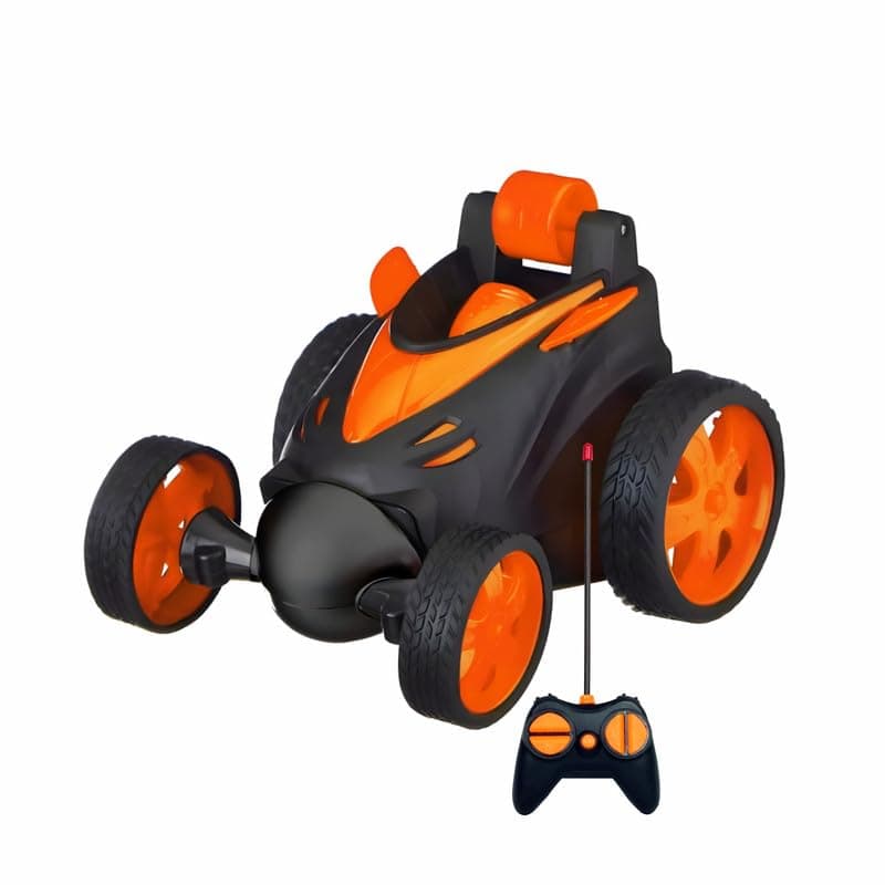 KIVANO Mini Stunt Car with Remote – 360° Dancing & Spinning, Tumbling Roller Rotation | Small RC Racing Toy + USB Charging Cable - Orange