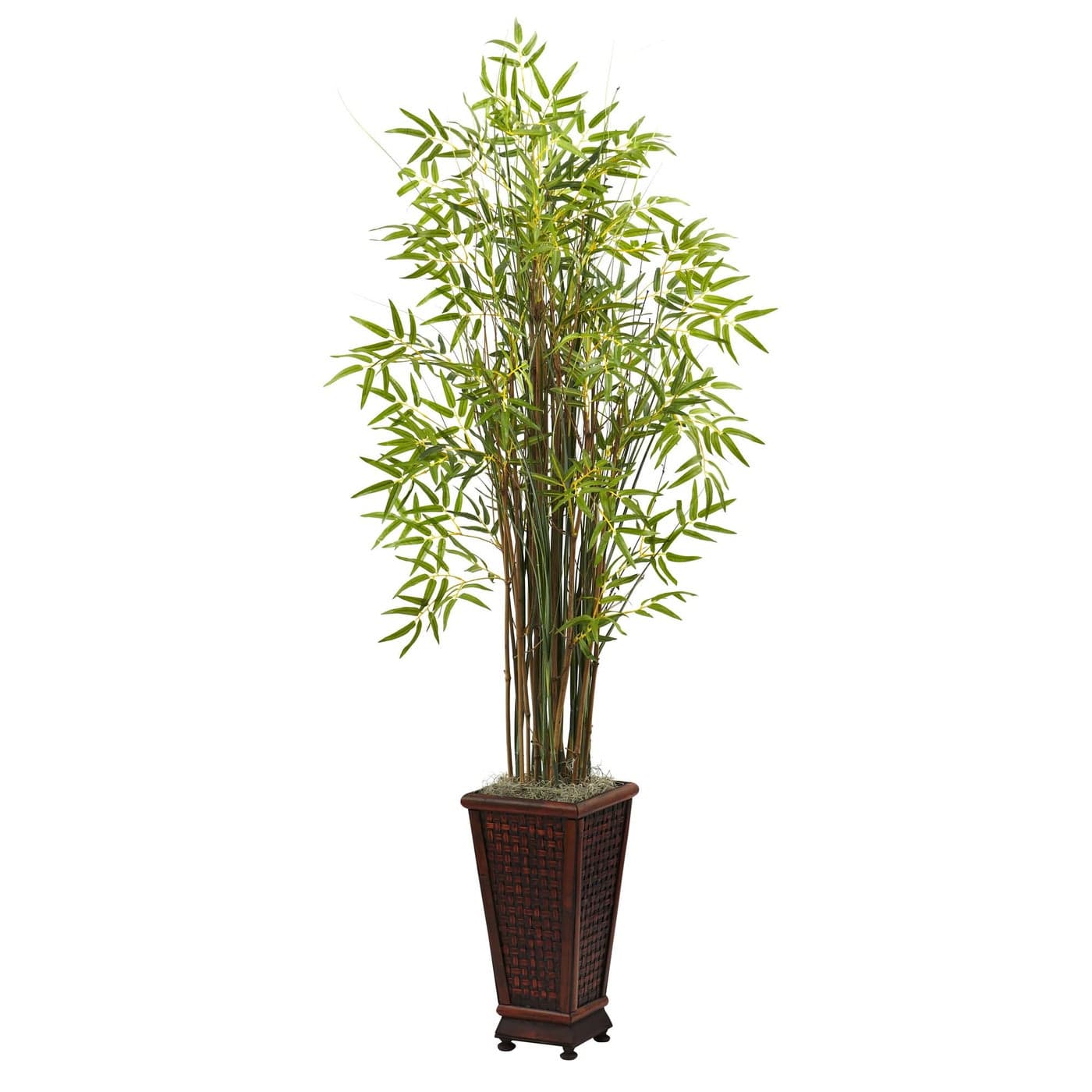 Nearly Natural 55ft Grass Bamboo Plant with Decorative Planter