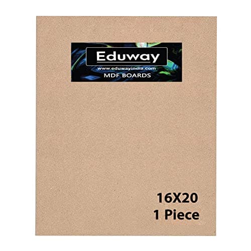 Eduway® 16x20 Inch MDF Board Wood Sheet for Mandala , Lippan, Resin Art & Craft, 4mm Thick, Pack of –1 - Premium Cardboard Material for Artists, Art and Craft Students - Hard Cutout in Small and Large Sizes (40x50 cms)
