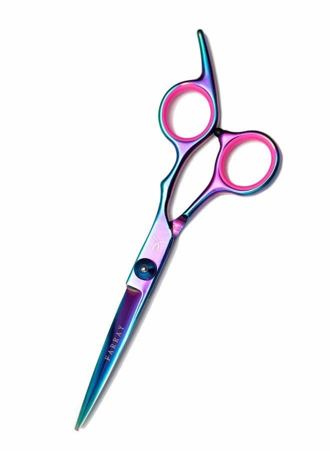6.5" Professional Hair Cutting Scissors - Japanese Stainless Steel Barber Shears for Salon, Home, All Ages - Ergonomic Handle & Sharp Blades (Aurora color)