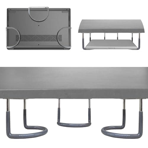 TidyFriend Rubberized Under Desk Laptop Mount 3 Racks in 1 Sets Laptop Under Desk Mount Organizer Rack with Screws