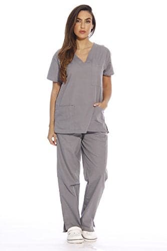 Just Love 22251V-L Light Grey Women's Scrub Sets/Medical Scrubs/Nursing Scrubs