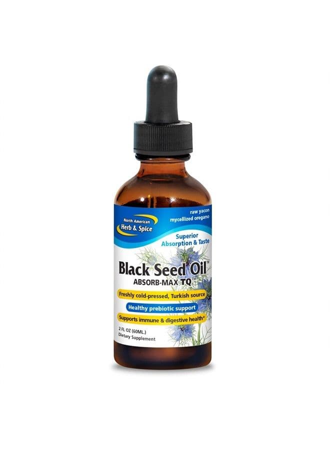 Black Seed Oil Absorb-Max TQ - 2 fl. oz. - Sublingual Mycellized Drops - Immune Support & Digestive Health - Oil of Oregano - Non-GMO - 52 Total Servings