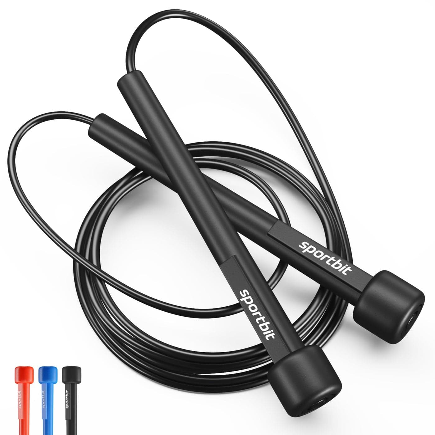 SPORTBIT Adjustable Jump Rope for Fitness - Jumping Rope for Women, Men. Lightweight Skipping Rope for Workout, Boxing, Exercise. Speed Jump Rope for Adults