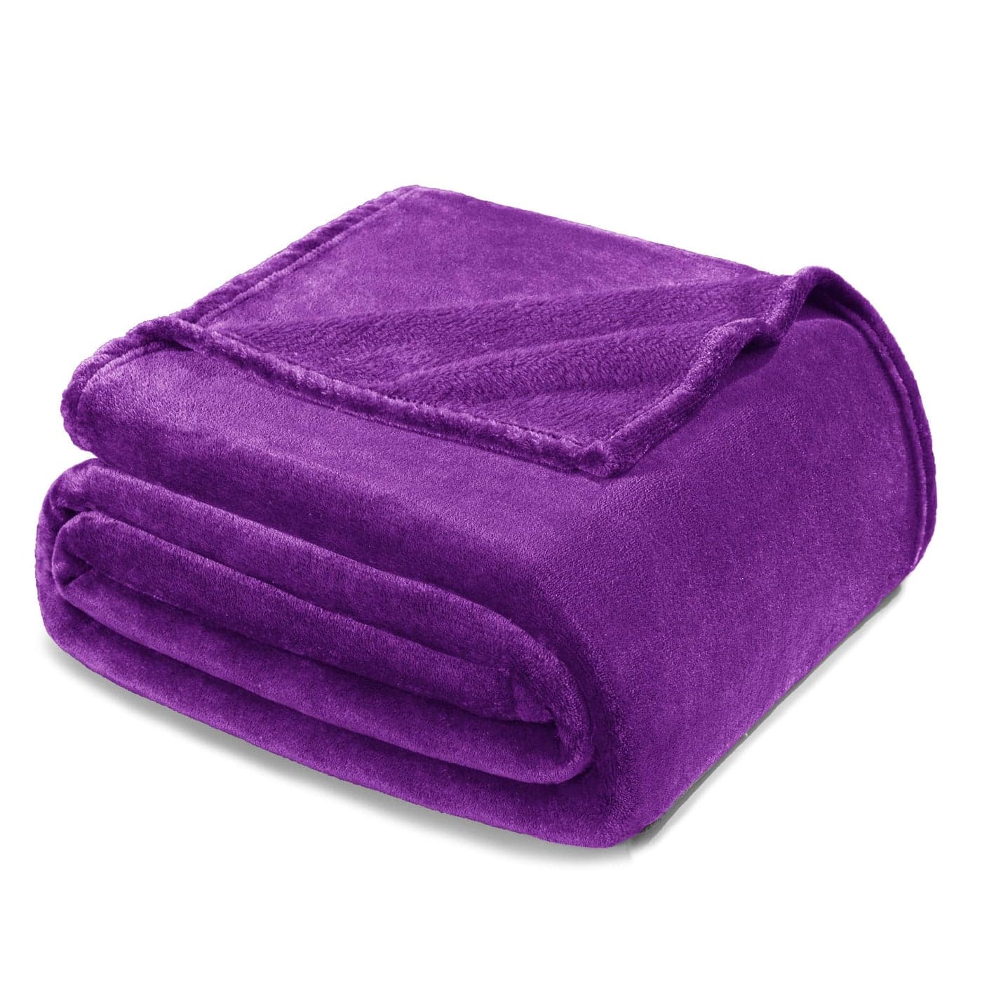 Exclusivo Mezcla Fleece Blanket Twin Size for Bed Super Soft and Warm All Season Use Cozy Plush Lightweight 60x80 Inches Purple