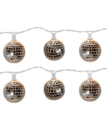 Brite Star 11 ft Disco Ball String Lights Novelty Christmas Lights with 10 LED Lights for Home Room Dcor