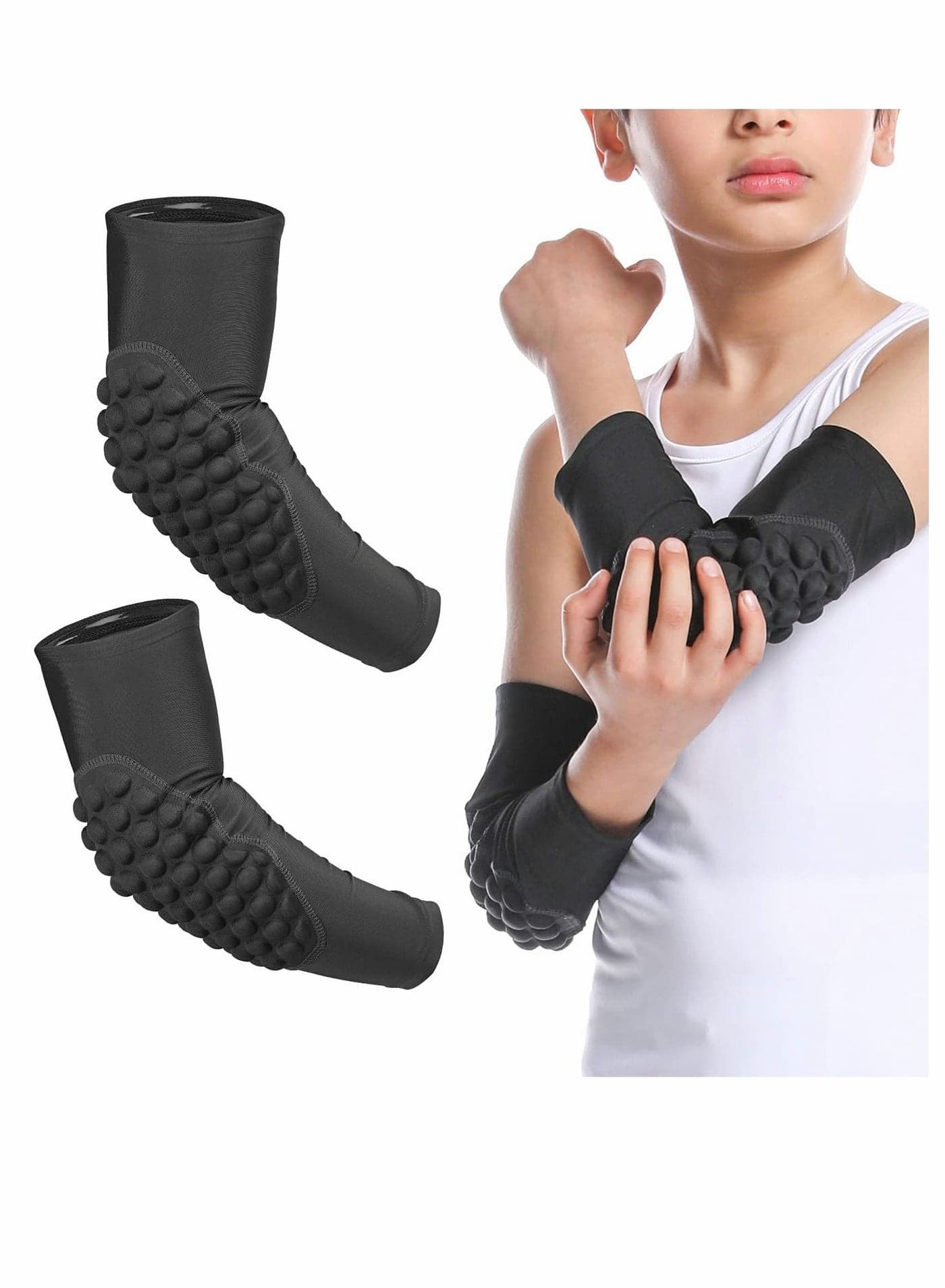 Crash Pads, Children and Youth Basketball Volleyball Knee Elbow Arm Football Goalkeeper Breathable High-elastic Sports Male Female Joint Pads (elbow Yl)