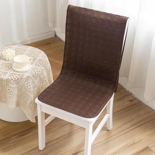 HOMETHREADS Non-Slip Chair Cover-Universal Fit for Kitchen & Dining Chairs-Cushioned Comfort – Stylish Machine Washable Seat Cover-140x40cm (Brown, Pack of 1)