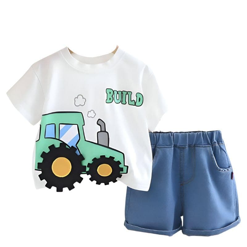 Googo Gaaga T-shirt and Short Set for Baby Boys & Baby Girls, Pure Cotton Printed Half Sleeves Clothing Set for Kids