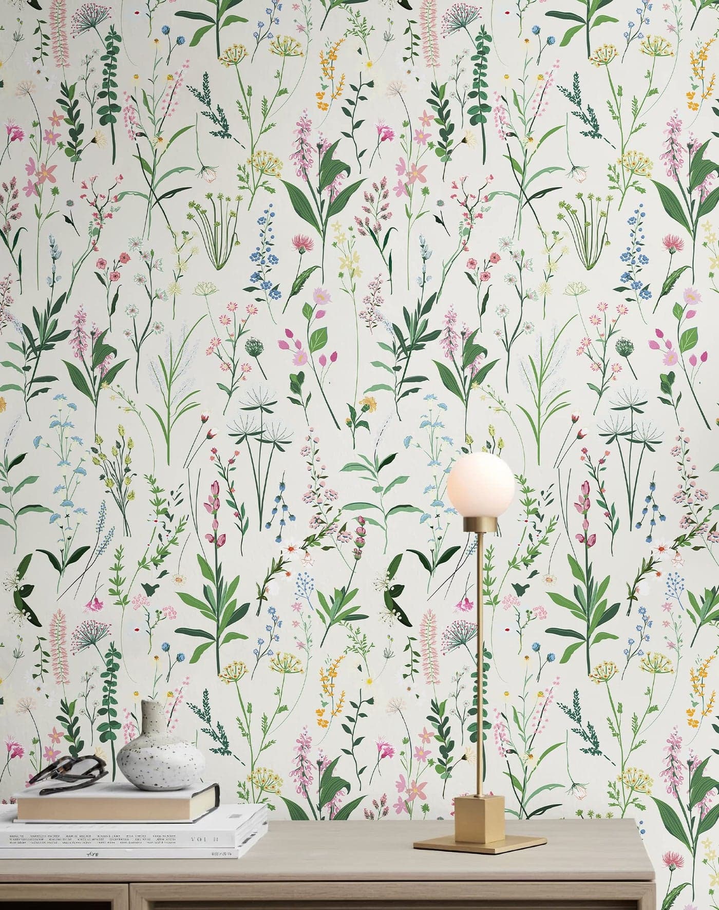 JiffDiff Floral Peel and Stick Wallpaper Self Adhesive Wall Paper for Home Bedroom Cabinets and Kitchen Countertop Peel and Stick Thicken Contact Paper 1771x118 Wild Floral