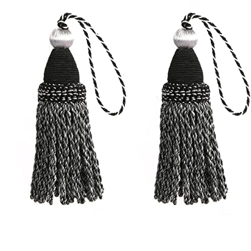 HedongHexi 2 Pack 24cm9 Inch Tassel With Loops Handmade Twisted Craft for DIY Accessories and Home Decoration