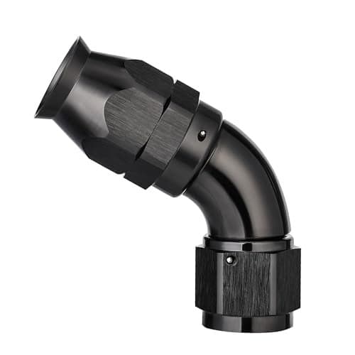 EVIL ENERGY 8AN 60 Degree PTFE One Piece Full Flow End Hose Fitting Aluminum Black