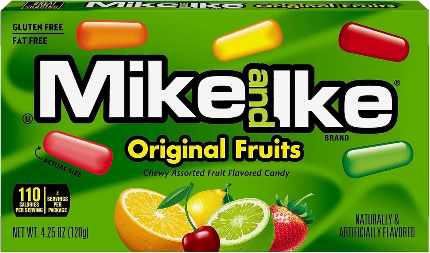 Mike and Ike Original Fruits Chewy Candy Theater Box - 4.25oz Pack of 12