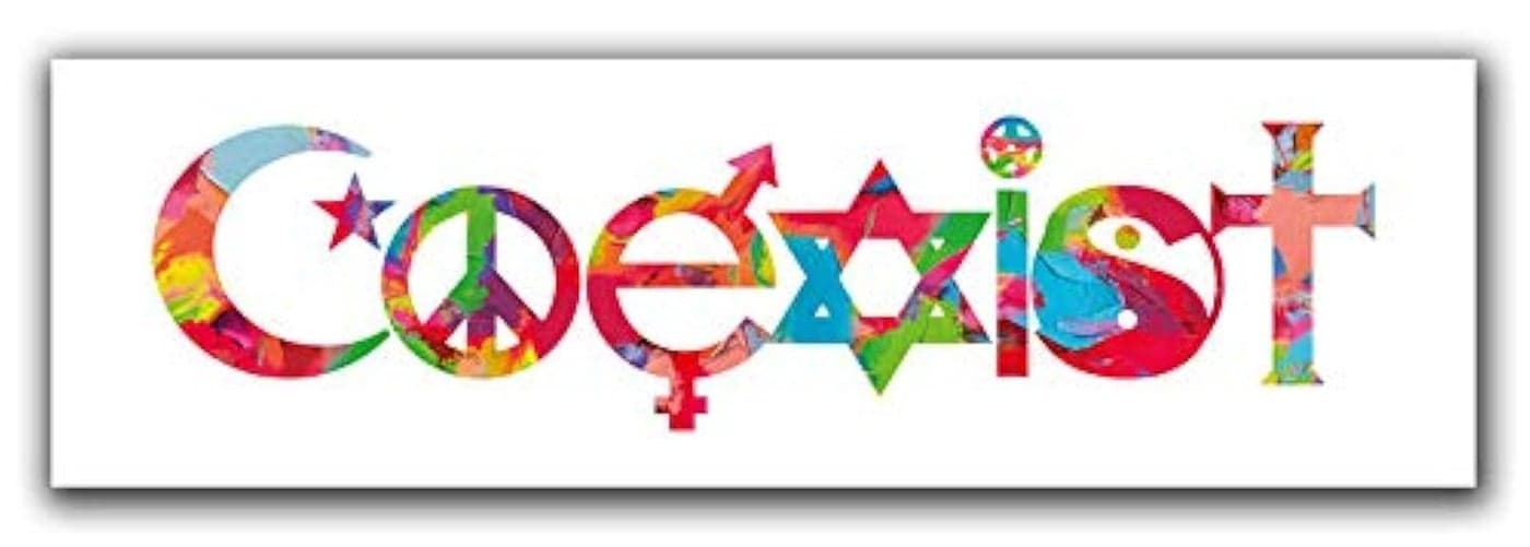 Coexist Inspirational Bumper Sticker Bumper Vinyl Decal Waterproof Car Window Wall 10inch x 3inch