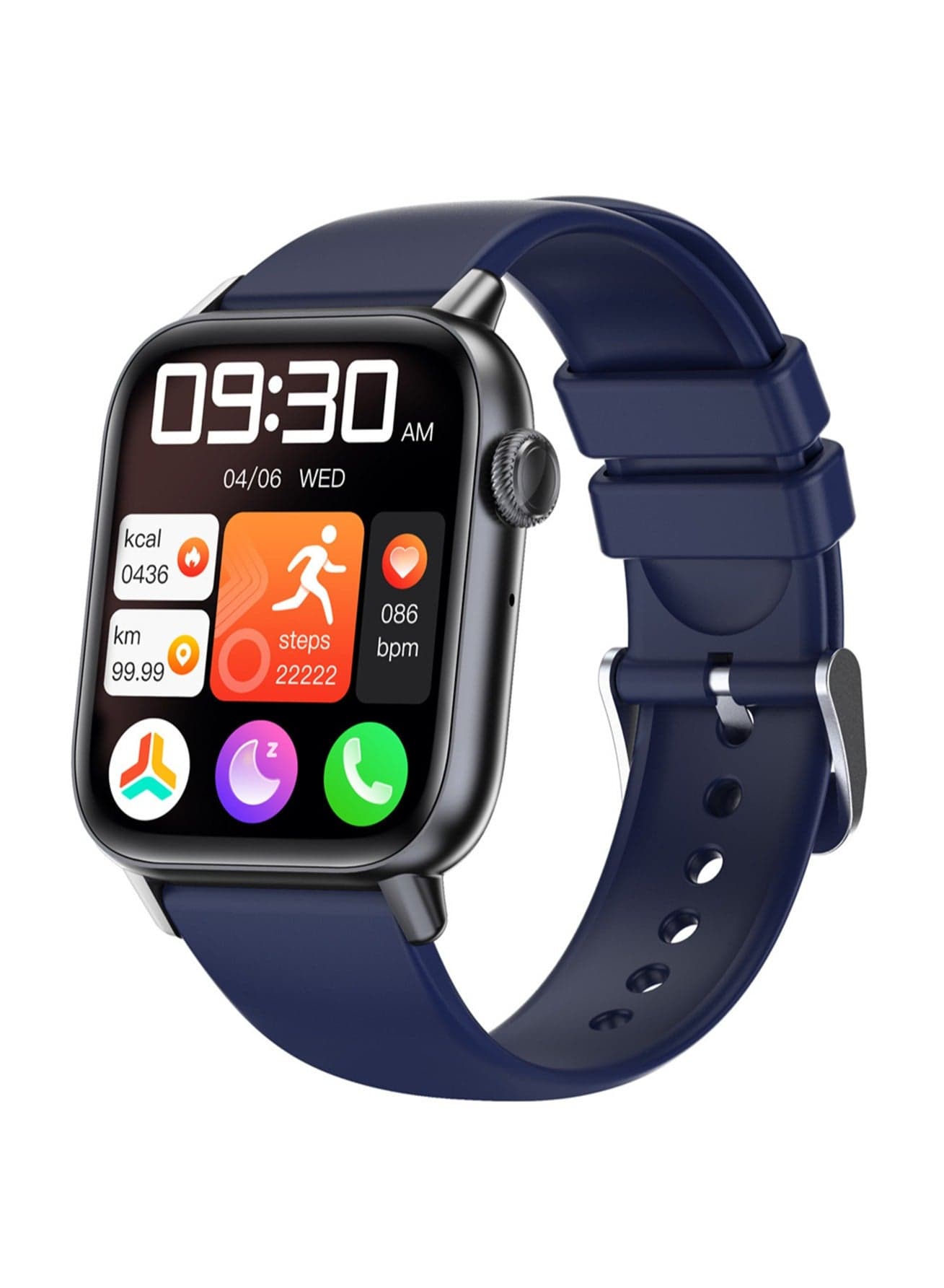 QS08Pro Body Temperature Heart Rate Sports Call Smart Watch (Blue)