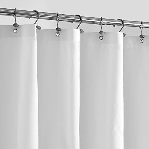 ALYVIA SPRING Extra Long Fabric Shower Curtain Liner Waterproof - 72" x 90", Soft & Lightweight XL Shower Curtain with Magnets, Machine Washable - 72x90, White