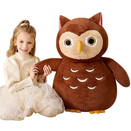 EARTHSOUND Giant Owl Stuffed Animal Plush Toy23 inches Large Jumbo Cute Soft ToysBig Size Huge Fluffy Plushy Fat PlushieGifts for Kid