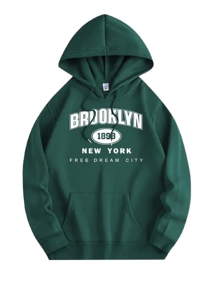 FN3 Printed Sweatshirt Hoodie for Men || Printed Classic Hoodie (Polyester/Regular Fit) Green