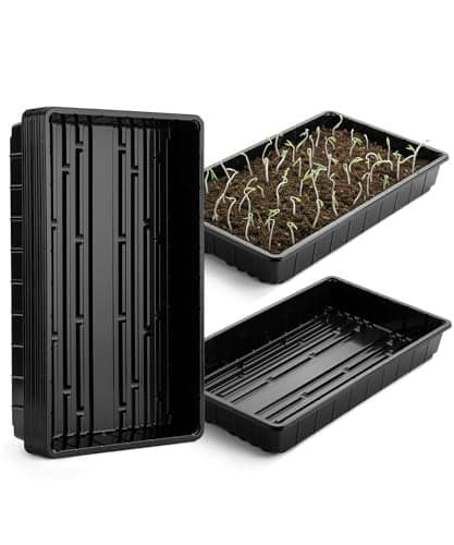 Mr. Pen- Seed Starter Trays, 5 Pack, 17"x10"x2.4", Durable Plastic Growing Trays, Stackable and Reusable Seedling Starter Kits for Indoor, Outdoor, Greenhouse Gardening, Planting, Hydroponic Systems
