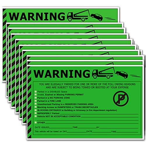 Violation Stickers You Are Illegally Parked Warning Labels for Reserved Handicapped Private Parking Hard to Remove Super Sticky Tow Warnings 50pcs 5X 8