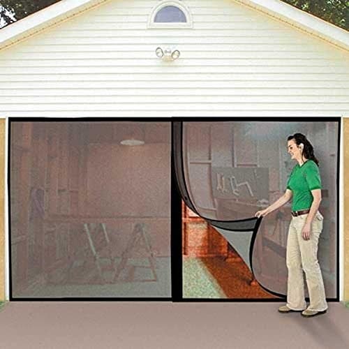 Jobar’s JB4869 Double Garage Screen Door – Allows Air Circulation – Prevents Bugs and Insects from Entering – Nylon Mesh Material – Black