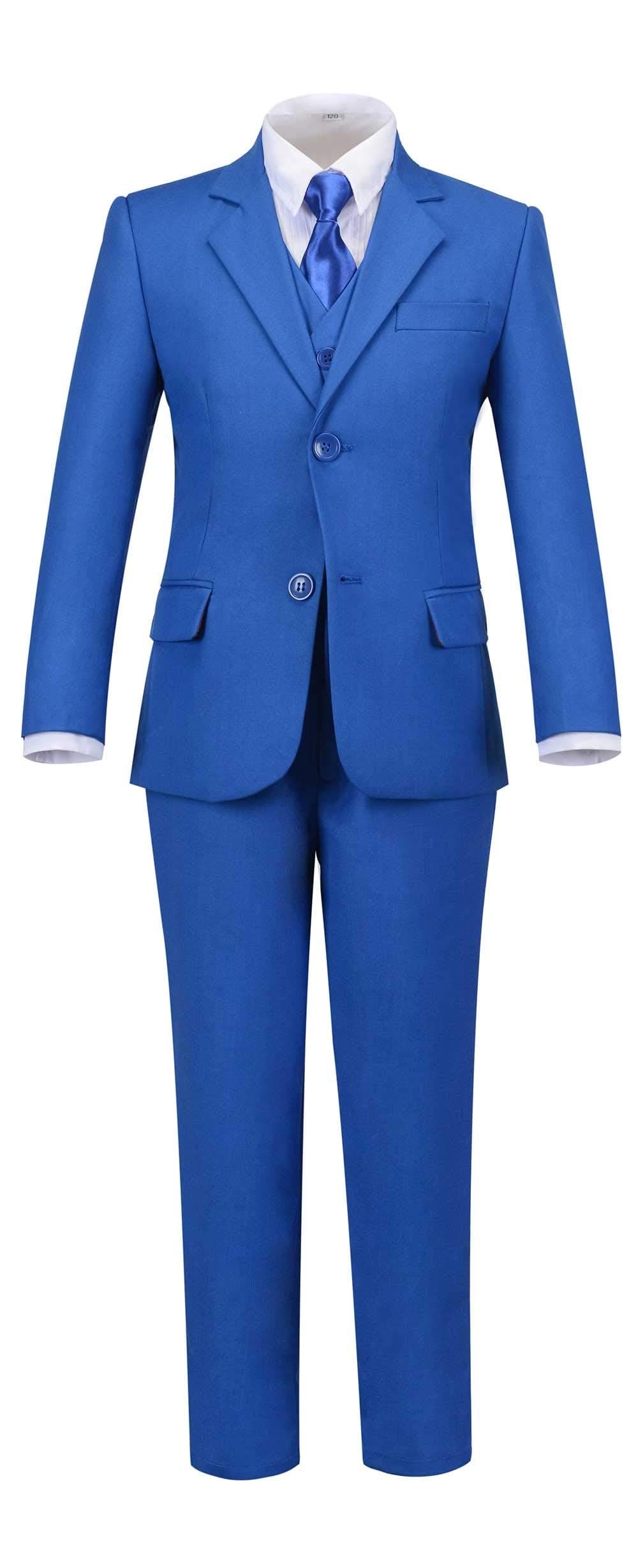 Toddler Boys Suits Kids Slim Fit Formal Suit Set Royal Blue Suits for Boy Outfit Children Tuxedos Size 5