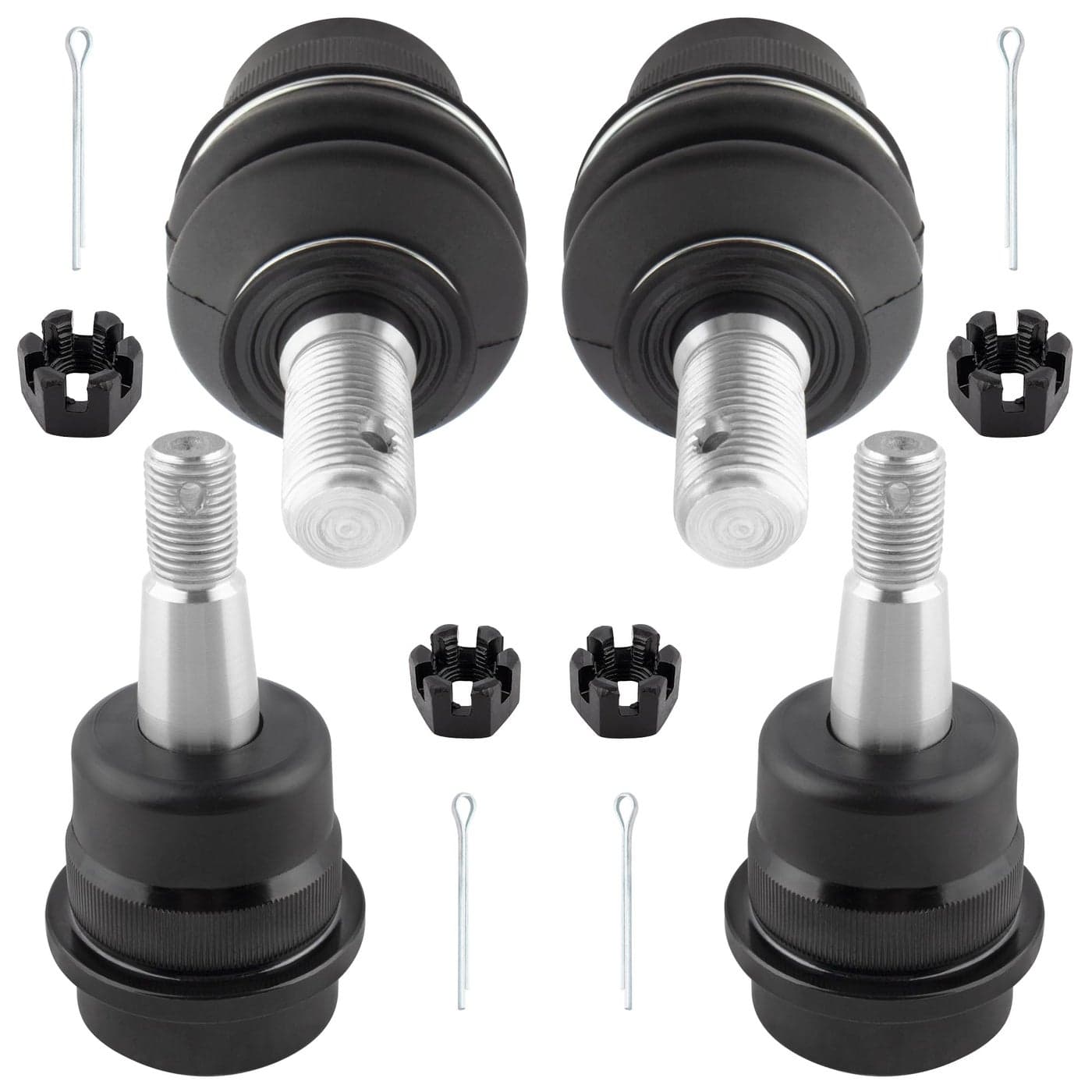 BOXI 4pcs Front Upper Lower Ball Joints fit for Jeep Grand Cherokee 1999 2000 2001 2002 2003 2004 Wrangler 2007 2008 2009 2010 2011 2012 2013 2014 2015 2016 2017 Wrangler JK 2018 K3134 K3185